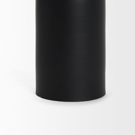 Qamra Medium Black Metal Pillar Candle Holder from Mercana - Luna Furniture