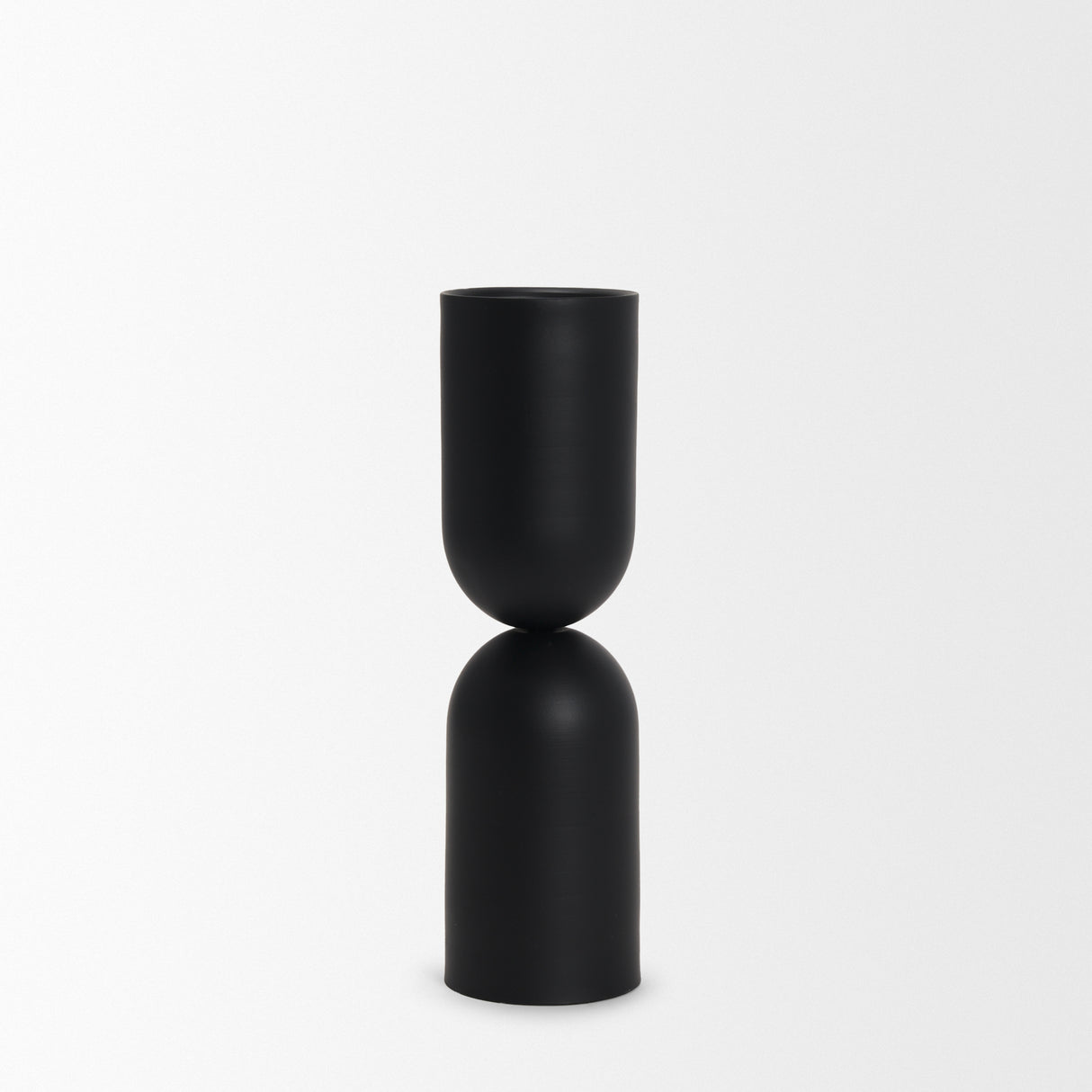 Qamra Tall Black Metal Pillar Candle Holder from Mercana - Luna Furniture