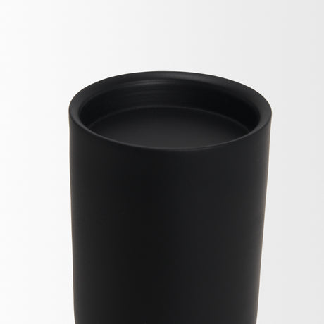 Qamra Tall Black Metal Pillar Candle Holder from Mercana - Luna Furniture
