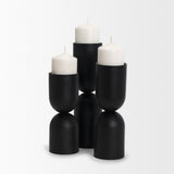 Qamra Tall Black Metal Pillar Candle Holder from Mercana - Luna Furniture