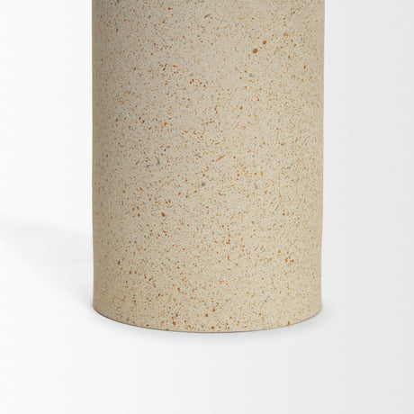 Qamra Tall Beige Textured Metal Pillar Candle Holder Candle Holder from Mercana - Luna Furniture