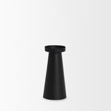Quadir Medium Matte Black Metal Candle Holder from Mercana - Luna Furniture