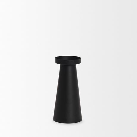 Quadir Medium Matte Black Metal Candle Holder from Mercana - Luna Furniture