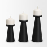 Quadir Medium Matte Black Metal Candle Holder from Mercana - Luna Furniture