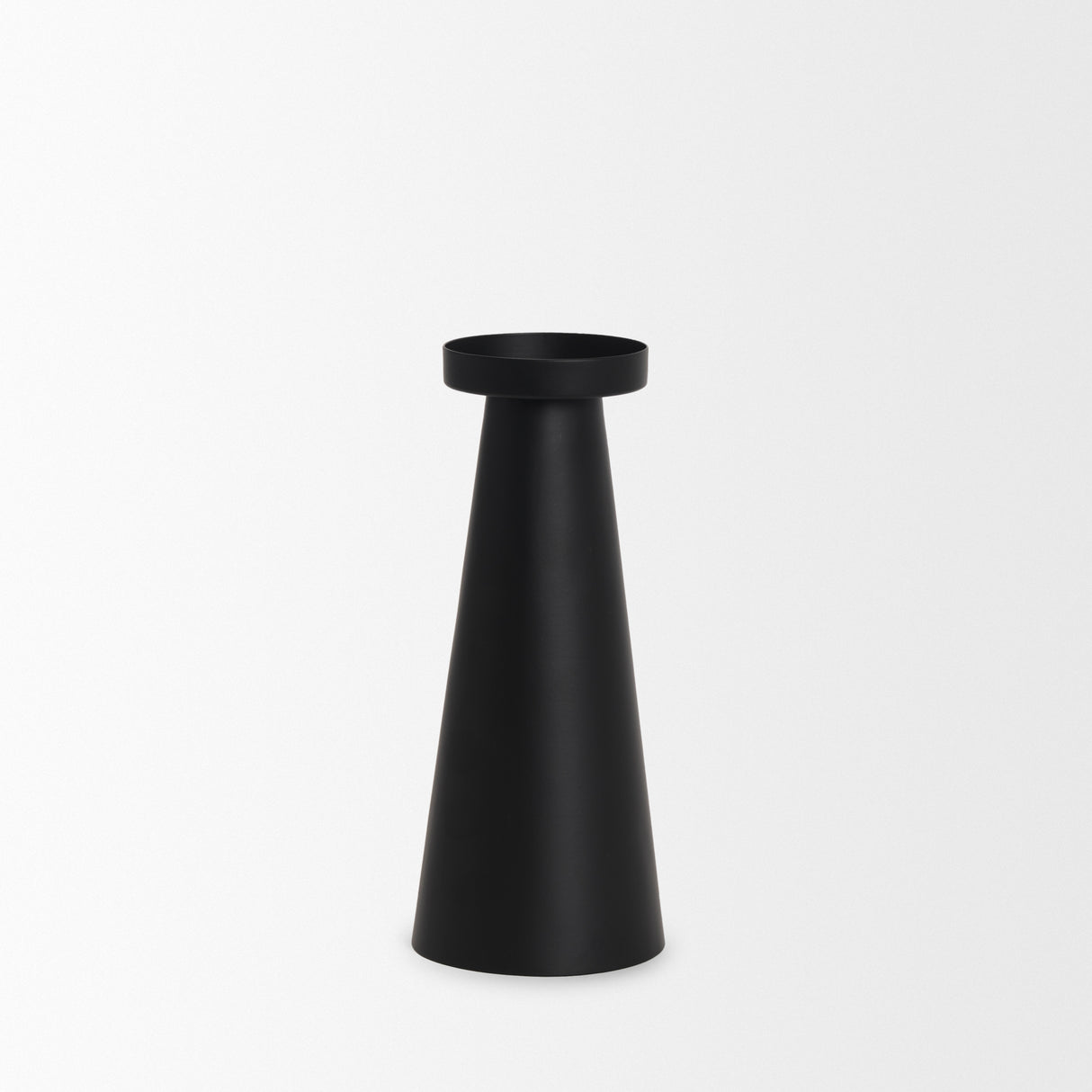 Quadir Tall Matte Black Metal Candle Holder from Mercana - Luna Furniture
