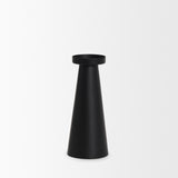 Quadir Tall Matte Black Metal Candle Holder from Mercana - Luna Furniture