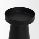Quadir Tall Matte Black Metal Candle Holder from Mercana - Luna Furniture