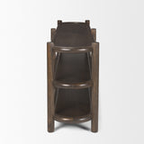 Romi Dark Brown Wood w/ 3 Shelves Oval Console Table from Mercana - Luna Furniture