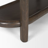 Romi Dark Brown Wood w/ 3 Shelves Oval Console Table from Mercana - Luna Furniture