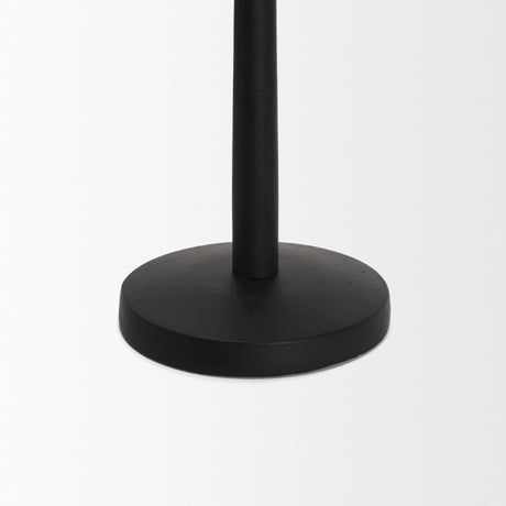 Qwin Matte Black Cast Aluminum Short Candle Holder from Mercana - Luna Furniture
