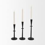 Qwin Matte Black Cast Aluminum Short Candle Holder from Mercana - Luna Furniture