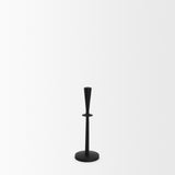 Qwin Matte Black Cast Aluminum Medium Candle Holder from Mercana - Luna Furniture
