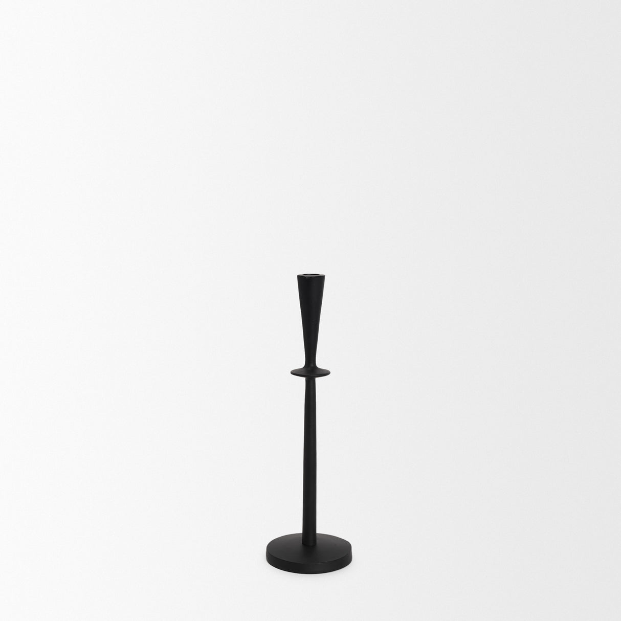Qwin Matte Black Cast Aluminum Tall Candle Holder from Mercana - Luna Furniture