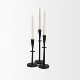 Qwin Matte Black Cast Aluminum Tall Candle Holder from Mercana - Luna Furniture