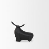 Radu Small Matte Black Metal Bull Decorative Object from Mercana - Luna Furniture