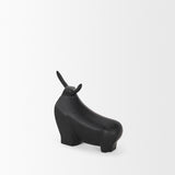 Radu Small Matte Black Metal Bull Decorative Object from Mercana - Luna Furniture