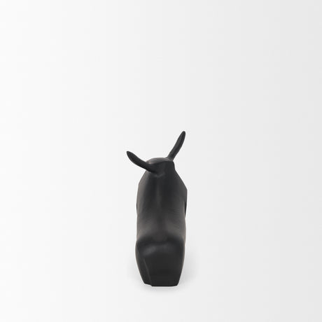 Radu Small Matte Black Metal Bull Decorative Object from Mercana - Luna Furniture