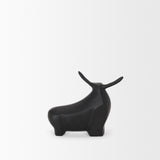 Radu Small Matte Black Metal Bull Decorative Object from Mercana - Luna Furniture
