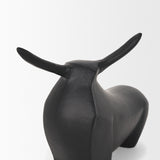 Radu Small Matte Black Metal Bull Decorative Object from Mercana - Luna Furniture