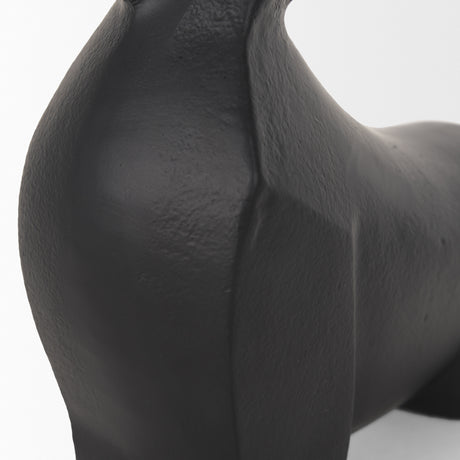 Radu Small Matte Black Metal Bull Decorative Object from Mercana - Luna Furniture