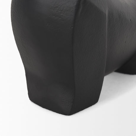 Radu Small Matte Black Metal Bull Decorative Object from Mercana - Luna Furniture