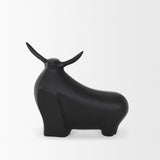 Radu Large Matte Black Metal Bull Decorative Object from Mercana - Luna Furniture