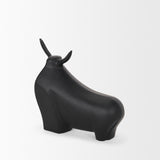 Radu Large Matte Black Metal Bull Decorative Object from Mercana - Luna Furniture