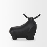Radu Large Matte Black Metal Bull Decorative Object from Mercana - Luna Furniture