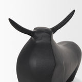 Radu Large Matte Black Metal Bull Decorative Object from Mercana - Luna Furniture