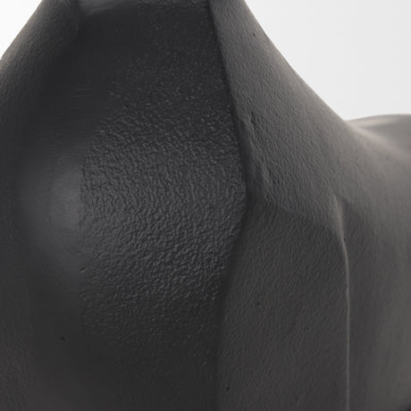 Radu Large Matte Black Metal Bull Decorative Object from Mercana - Luna Furniture