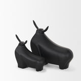 Radu Large Matte Black Metal Bull Decorative Object from Mercana - Luna Furniture