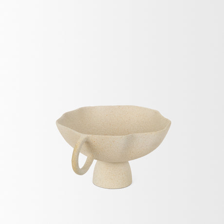 Radka Beige Textured Small Metal Decorative Bowl from Mercana - Luna Furniture