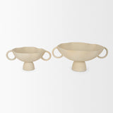 Radka Beige Textured Small Metal Decorative Bowl from Mercana - Luna Furniture