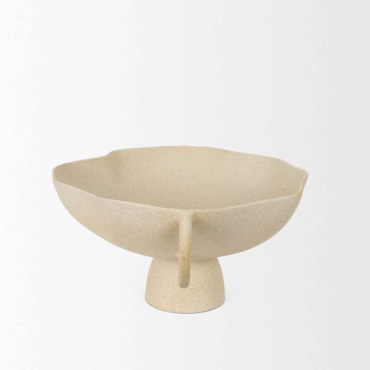 Radka Beige Textured Large Metal Decorative Bowl from Mercana - Luna Furniture