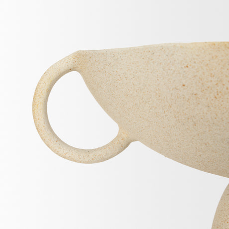 Radka Beige Textured Large Metal Decorative Bowl from Mercana - Luna Furniture