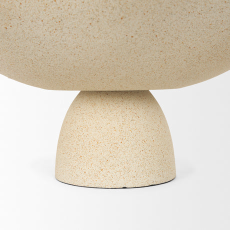 Radka Beige Textured Large Metal Decorative Bowl from Mercana - Luna Furniture