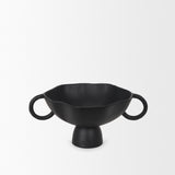 Radka Small Matte Black Metal Decorative Bowl from Mercana - Luna Furniture