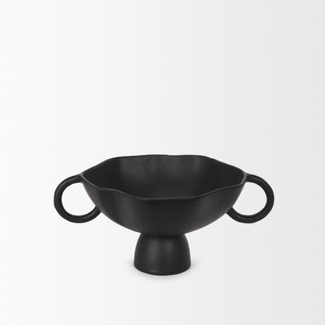 Radka Small Matte Black Metal Decorative Bowl from Mercana - Luna Furniture