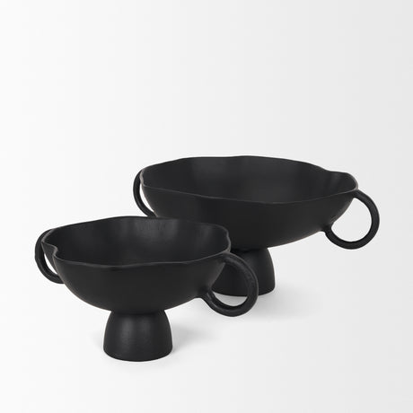 Radka Small Matte Black Metal Decorative Bowl from Mercana - Luna Furniture