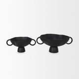 Radka Small Matte Black Metal Decorative Bowl from Mercana - Luna Furniture