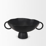 Radka Large Matte Black Metal Decorative Bowl from Mercana - Luna Furniture