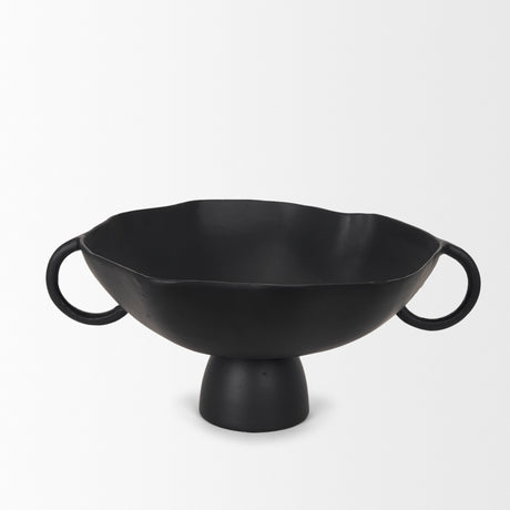 Radka Large Matte Black Metal Decorative Bowl from Mercana - Luna Furniture