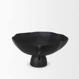 Radka Large Matte Black Metal Decorative Bowl from Mercana - Luna Furniture