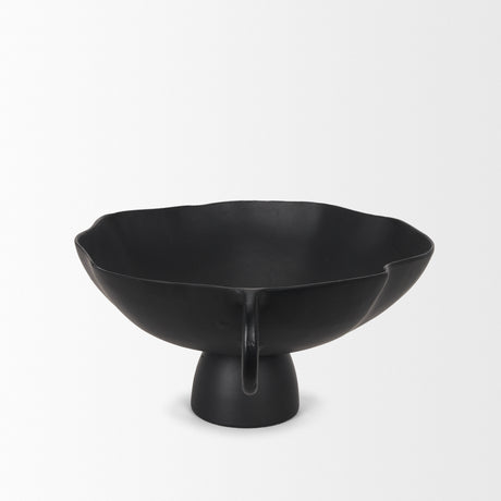 Radka Large Matte Black Metal Decorative Bowl from Mercana - Luna Furniture