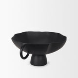 Radka Large Matte Black Metal Decorative Bowl from Mercana - Luna Furniture