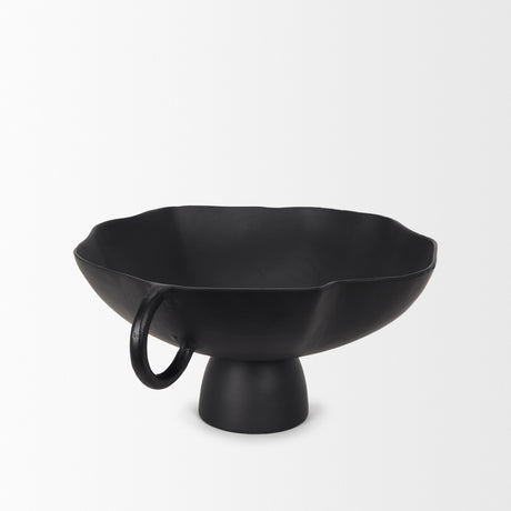 Radka Large Matte Black Metal Decorative Bowl from Mercana - Luna Furniture