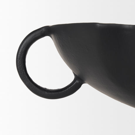 Radka Large Matte Black Metal Decorative Bowl from Mercana - Luna Furniture