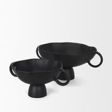 Radka Large Matte Black Metal Decorative Bowl from Mercana - Luna Furniture