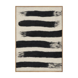 Rollins Small Cream w/ Black Stripes Wool Framed Art from Mercana - Luna Furniture