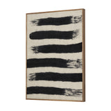 Rollins Small Cream w/ Black Stripes Wool Framed Art from Mercana - Luna Furniture